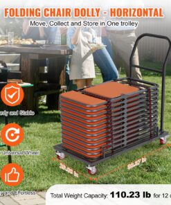 Black Iron Cart for 12 Chairs