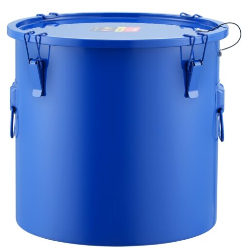 VEVOR 10 Gallon 38 L Fryer Grease Bucket Carbon Steel Oil Disposal Caddy with Rust Proof Coating and Filter Bag for Hot Cooking Oil Blue