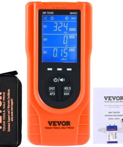 VEVOR Digital LCD EMF Meter - 3-in-1 Electromagnetic Radiation Detector with Ultra-Sensitive Sensors for EF