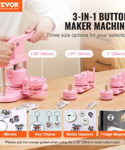 25/32/58mm (1/1.25/2.28 inch) Pin Maker with 300 Button Parts