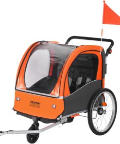 VEVOR Double Seat Bike Trailer for Toddlers and Kids