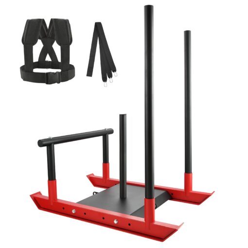 VEVOR Steel Weight Training Sled with Push Pull Handles and Shoulder Straps