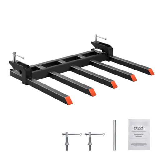 VEVOR Heavy Duty 10mm Steel Clamp on Debris Forks for 48 Inch 122 cm Bucket