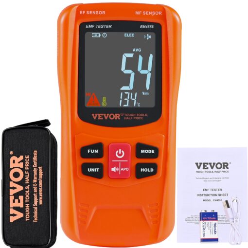 VEVOR Digital LCD EMF Meter with 3 in 1 EF