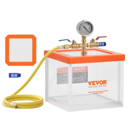 VEVOR 76 Liter 2 Gallon Transparent Acrylic Vacuum Chamber with Airtight Seal for Resin and Silicone Degassing