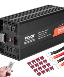 VEVOR 5000W 12V uz 230V Modificēta Sinusviļņu Jaudas Invertors ar LCD Tālvadību un Daudzligzdu Portiem