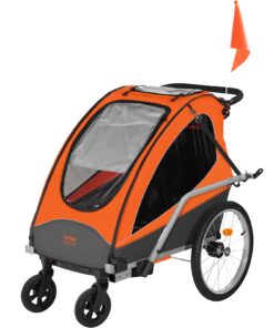 VEVOR Double Seat Bike Trailer & Stroller for Toddlers & Kids