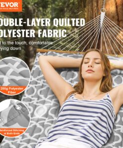 3.66m (12 FT) Double Hammock with Bamboo Hardwood Spreader Bars