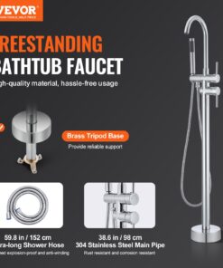 Stainless Steel Floor Mount Tub Filler