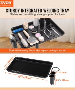 76-109 cm (30-43 inch) Rolling Tattoo Tray with 5 Wheels for Spa