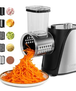 VEVOR 250W Electric Vegetable and Cheese Grater with 5 Stainless Steel Blades