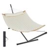 VEVOR Double Quilted Fabric Hammock with Stand for Two Persons