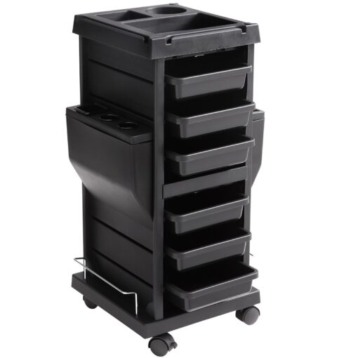 VEVOR Lockable Beauty Salon Trolley Cart with 6 Removable Drawers Tool Holder