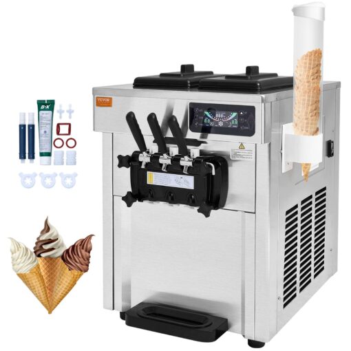 VEVOR komerciālais saldējuma mašīnu ražotājs Soft Serve Ice Cream Machine Maker