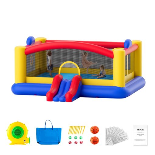 VEVOR Inflatable Bounce House with Slide and Blower