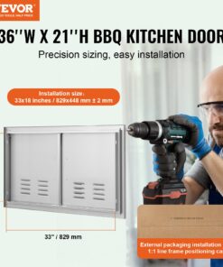 Двойная Наружная кухонная дверь с Ручками и Вентиляционными отверстиями для Островка барбекю и Гриля