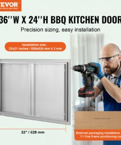 Двойная Наружная Кухонная дверь с Утопленными Ручками для Островка Барбекю и Гриля