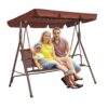 VEVOR 3 Seat Outdoor Patio Swing Chair with Adjustable Canopy