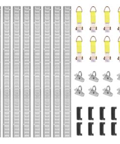 VEVOR E Track Tie-Down Rail Kit 24PCS - 1.5m (5') Steel Rails