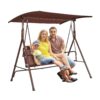 VEVOR 3 Person Outdoor Swing Chair with Adjustable Canopy