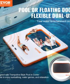 Non-Slip Water Mat with Portable Bag & Detachable Ladder for Pool and Beach Relaxation