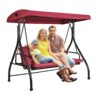VEVOR 3 Seat Outdoor Patio Swing Chair with Adjustable Canopy