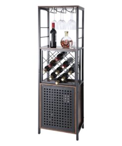 VEVOR 46 cm (18 Inch) Industrial Wine Bar Cabinet with Storage for 13 Bottles & 12 Glasses