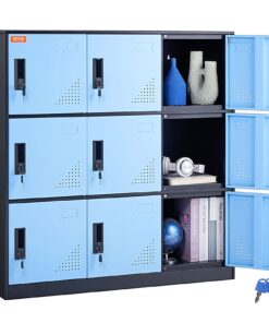 VEVOR 9-Door Steel Storage Locker with Key Lock and Card Slot