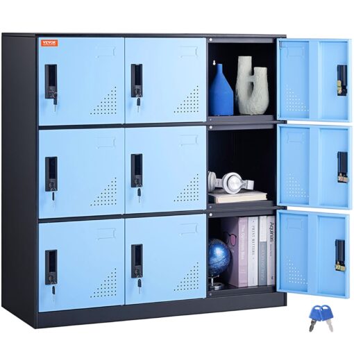 VEVOR 9 Door Steel Storage Locker with Key Lock and Card Slot