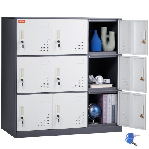 VEVOR 9 Door Steel Employee Locker with Card Slot