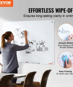 Frameless Wall-Mounted Dry Erase Board with Marker Tray