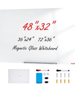 VEVOR Magnetic Glass Whiteboard 122x81 cm (48x32 inches)