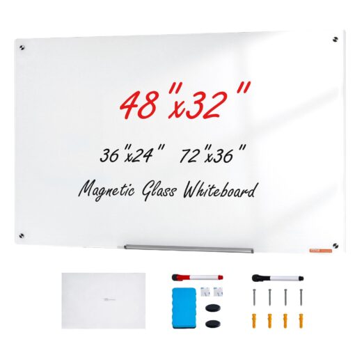 VEVOR Magnetic Glass Whiteboard 122x81 cm 48x32 inches