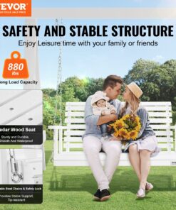 Heavy Duty White Patio Bench with 880 lbs (400 kg) Capacity