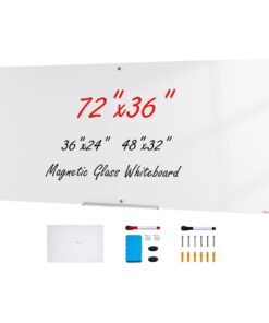 VEVOR Magnetic Glass Whiteboard 183x91 cm (72x36 inches)