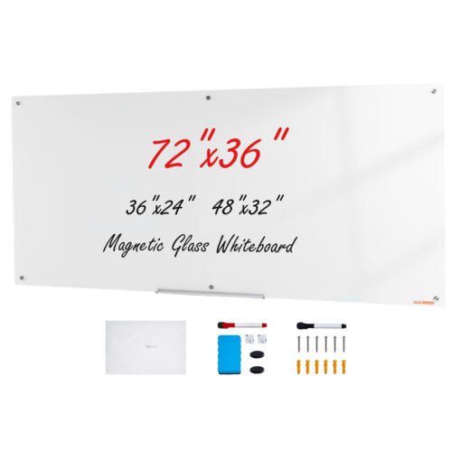 VEVOR Magnetic Glass Whiteboard 183x91 cm 72x36 inches