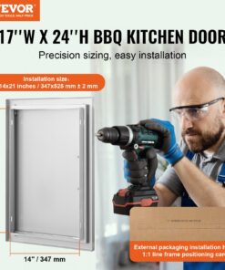 Устойчивая к атмосферным воздействиям наружная кухонная дверь с реверсивной конструкцией и простой установкой