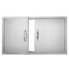 VEVOR Stainless Steel BBQ Access Door 915x533 mm  36x21 in   Double Outdoor Kitchen Door with Handles for BBQ Island and Grilling Station
