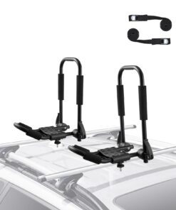 VEVOR J-Bar Kayak Roof Rack Pair with 2.7m/8.9ft Quick Folding Design