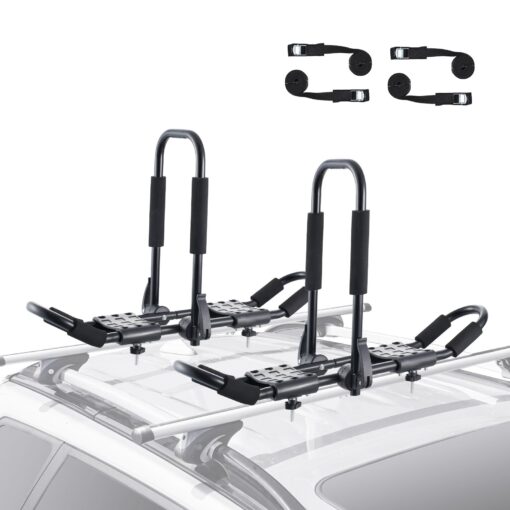 VEVOR Dual Kayak Roof Rack J Bar with Quick Folding Design