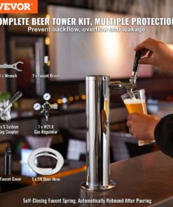 Stainless Steel Beer Dispenser with Dual Gauge Regulator & S-System Keg Coupler