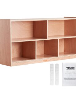 VEVOR 5-Section Wood Cubby Storage Cabinet with 2 Shelves for Kids - Durable and Safe Particleboard & Poplar