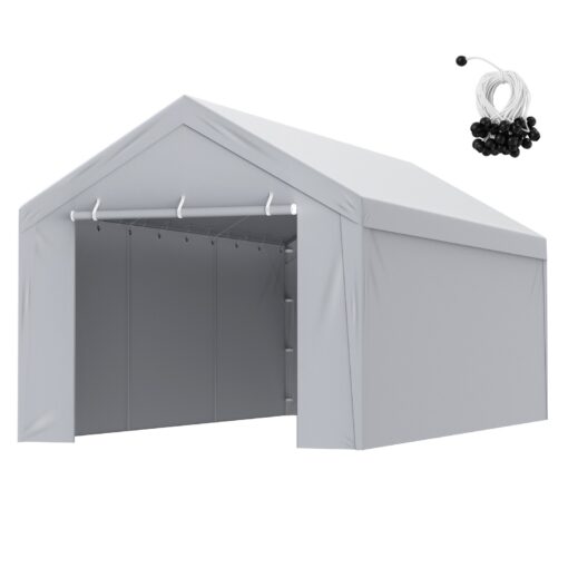 VEVOR Heavy Duty Waterproof UV Protected Carport Canopy Cover with Side Walls for 3m x 6m 10 x 20 ft Garage Frame Easy Installation