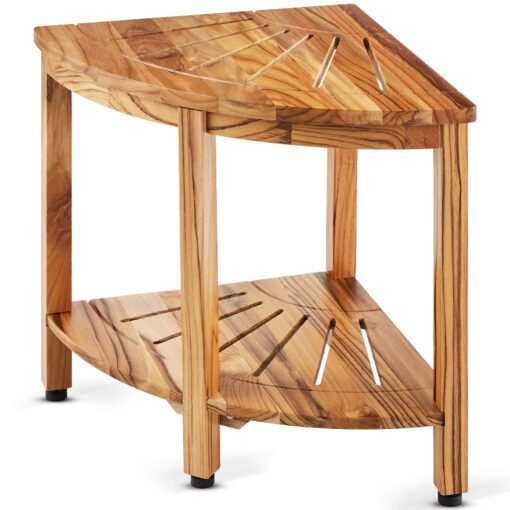 VEVOR 47 cm 185 in Corner Teak Shower Bench
