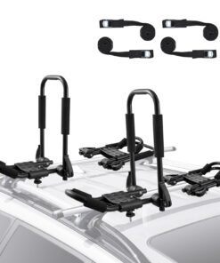 VEVOR 2 Pair J-Bar Kayak Roof Rack with Quick Folding Design