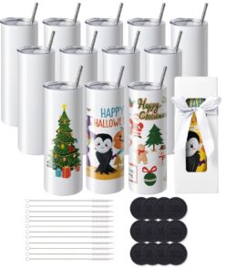 VEVOR 12 Pack 20 oz (591.5 ml) Straight Sublimation Tumblers