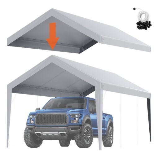 VEVOR 3m x 6m Heavy Duty Waterproof UV Protected Carport Replacement Canopy Cover