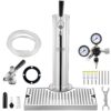 VEVOR Stainless Steel Single Tap Kegerator Tower Kit with Dual Gauge Regulator and S System Keg Coupler