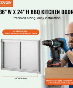 915x610 mm (36x24 in) Double Outdoor Kitchen Door