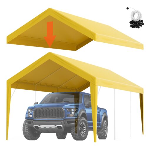 VEVOR Heavy Duty Waterproof UV Protected Carport Replacement Canopy Cover 3 x 6m 10 x 20 ft